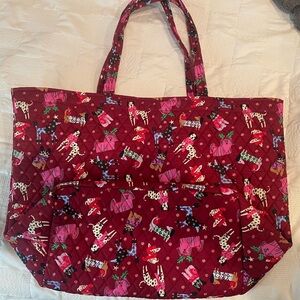 Vera Bradley Red and Pink Patterned Tote